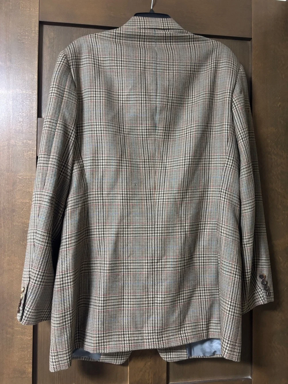 Donna Karan Hand Tailored Made in USA Vintage Couture Brown Plaid Blazer 40 Long